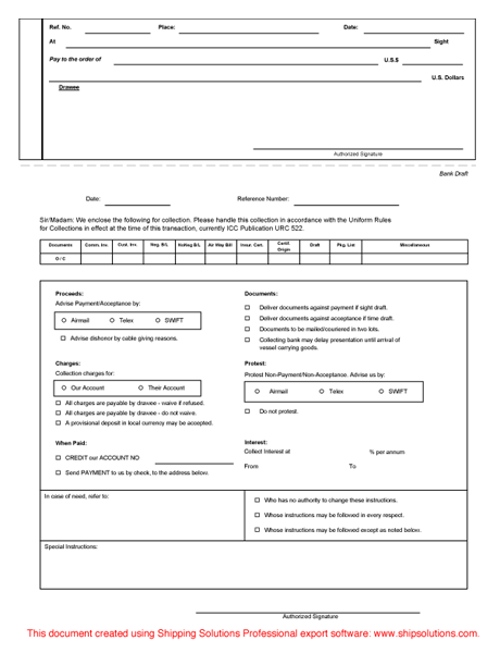 Bank Draft Form