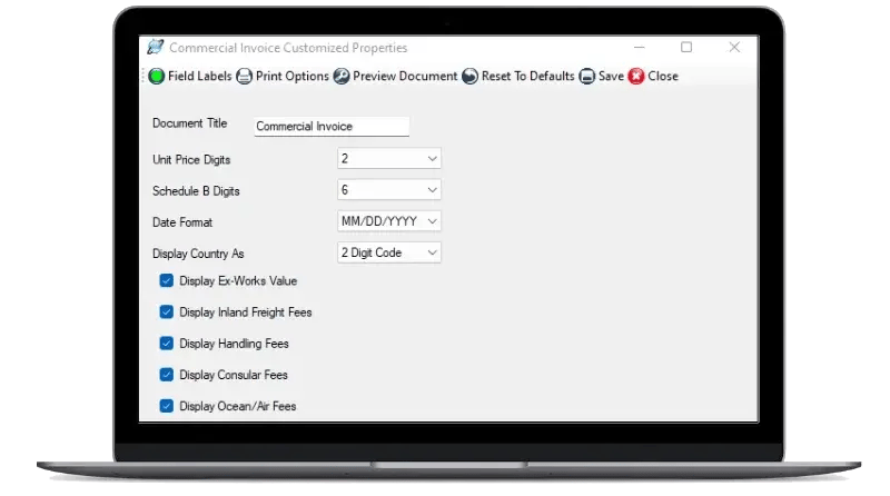 Customize Export Forms to Meet Your Company’s Needs