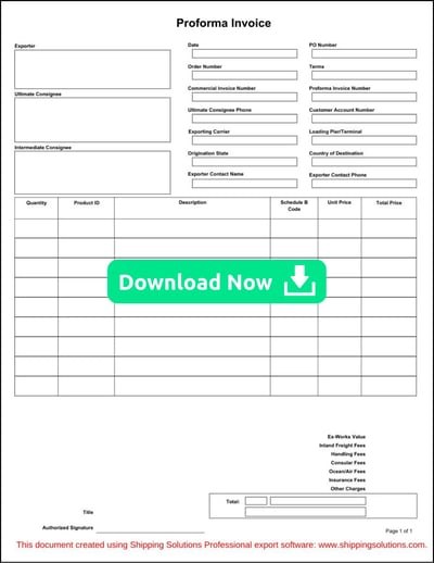 Proforma Invoice | Download Now