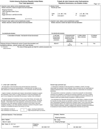CAFTA-DR Certificate of Origin