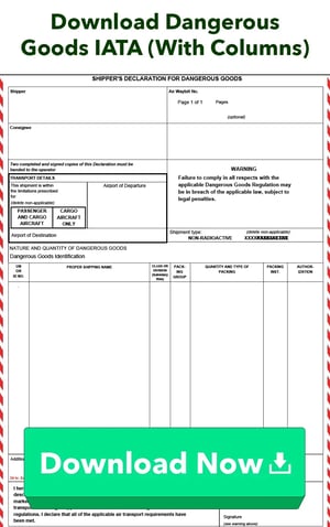 IATA Dangerous Goods Form