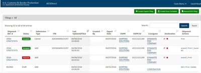 The AESDirect Shipment Summary Screen on the ACE Portal | Shipping Solutions